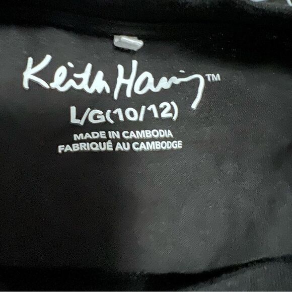 Keith Haring Kids Black/White Graphic Tee Size 10/12 - Picture 5 of 5